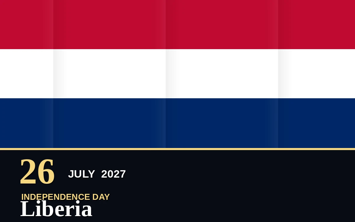 Original Liberia Independence Day poster for Monday, 26 July 2027 in Monrovia