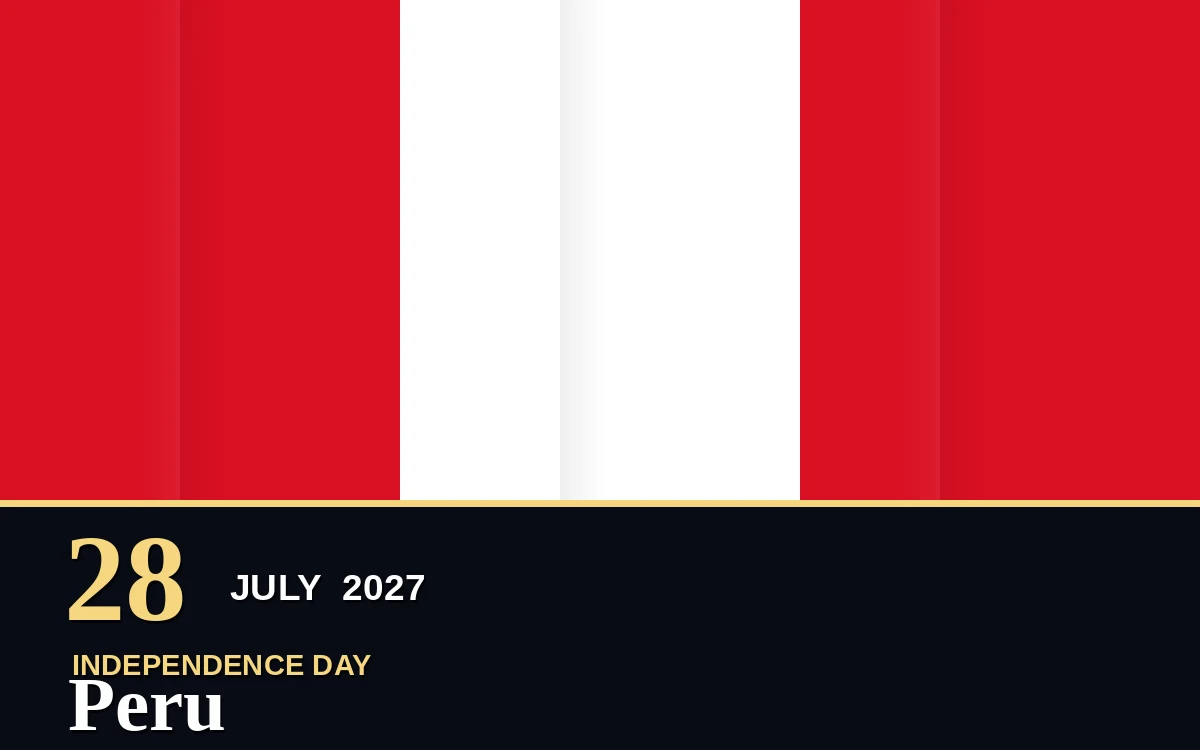 Original Peru Independence Day poster for Wednesday, 28 July 2027 in Lima