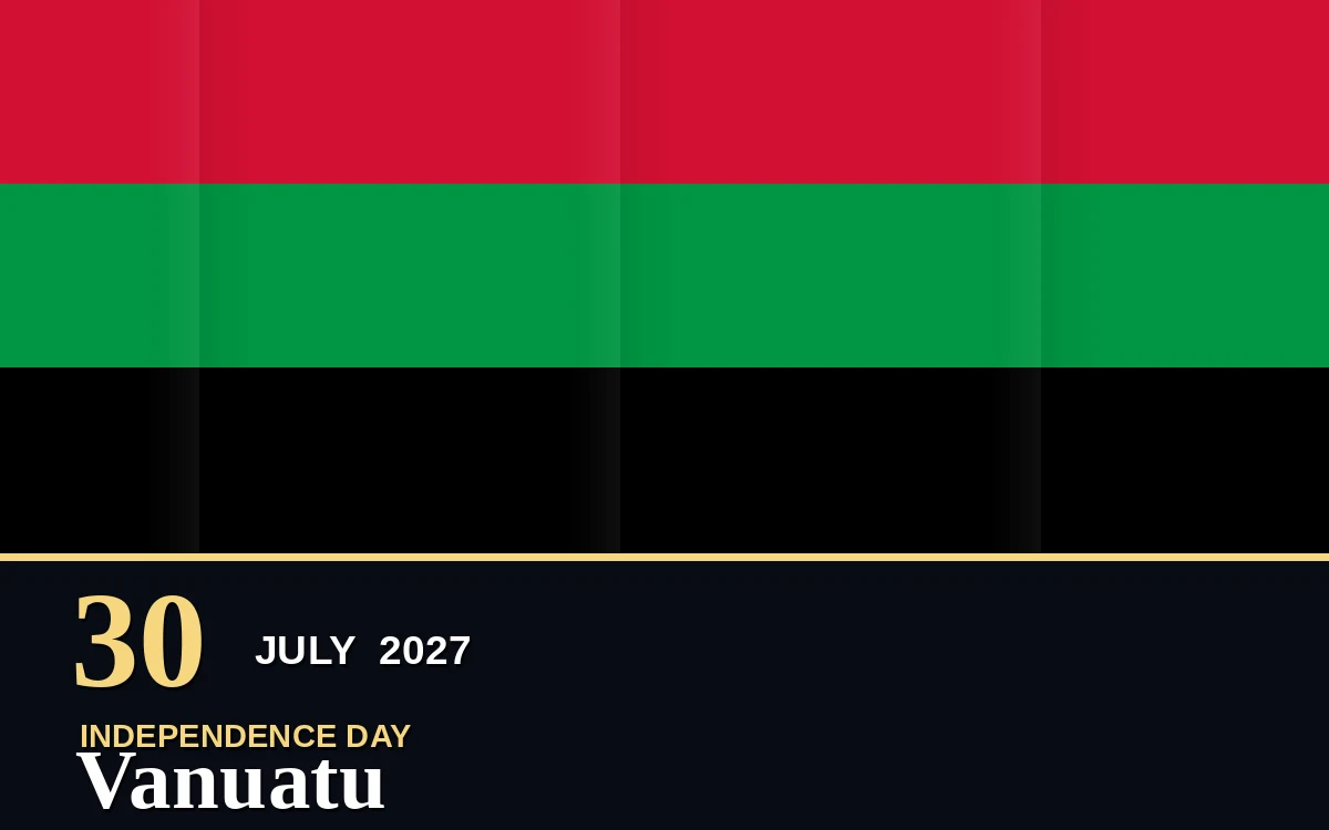 Original Vanuatu Independence Day poster for Friday, 30 July 2027 in Port Vila