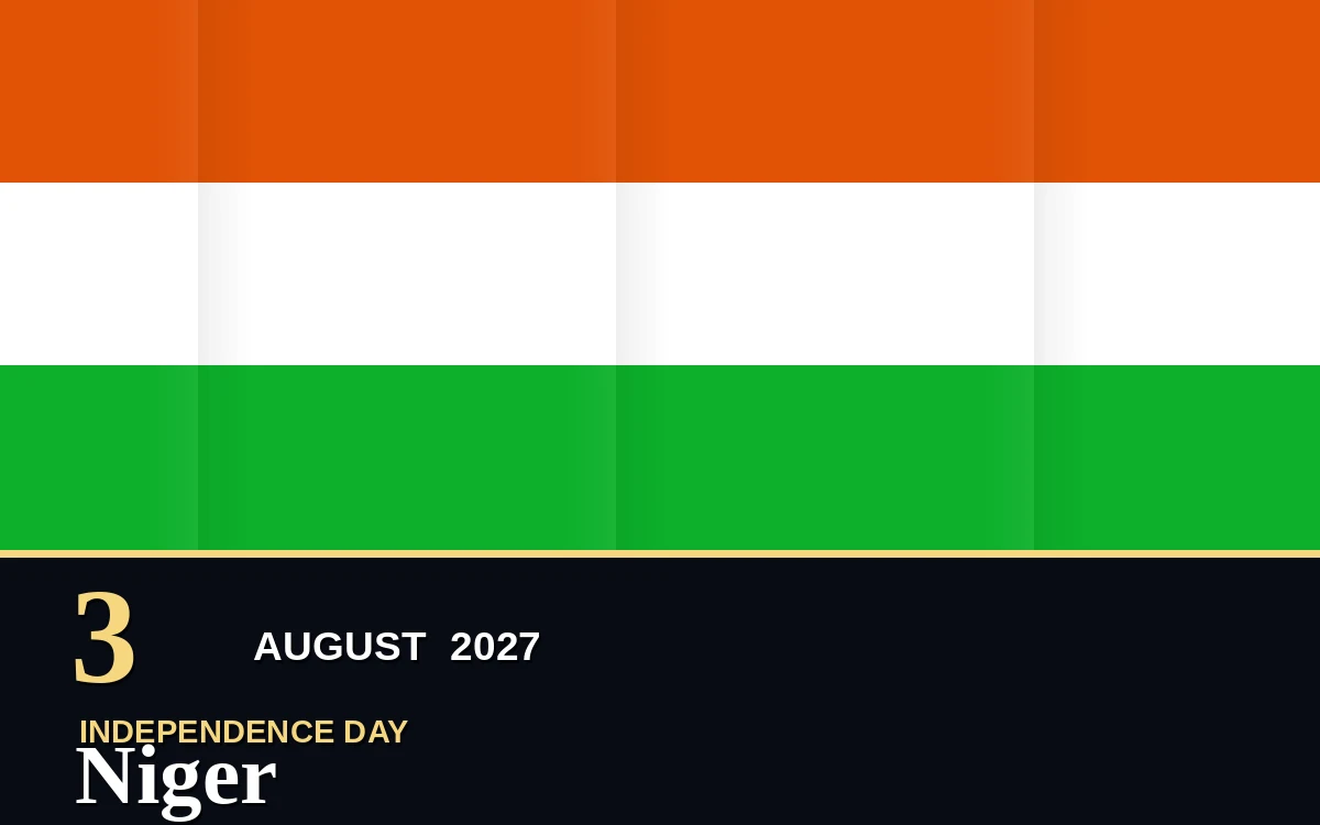 Original Niger Independence Day poster for Tuesday, 3 August 2027 in Niamey