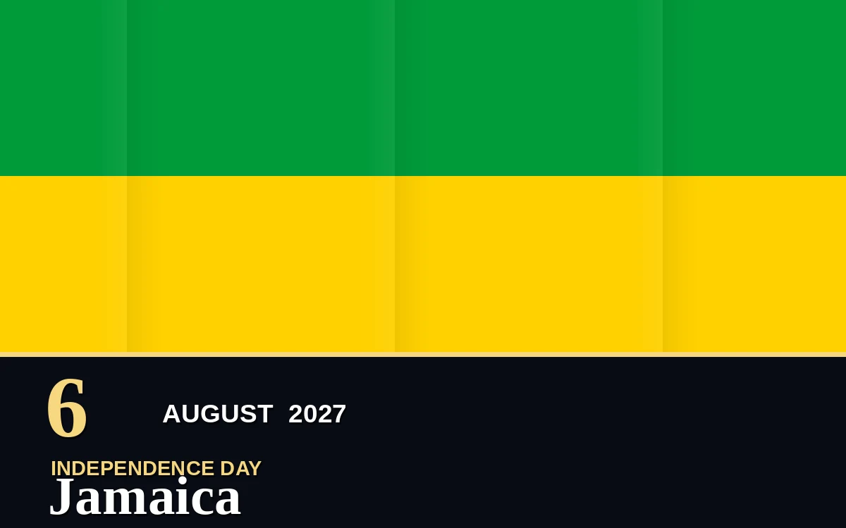Original Jamaica Independence Day poster for Friday, 6 August 2027 in Kingston