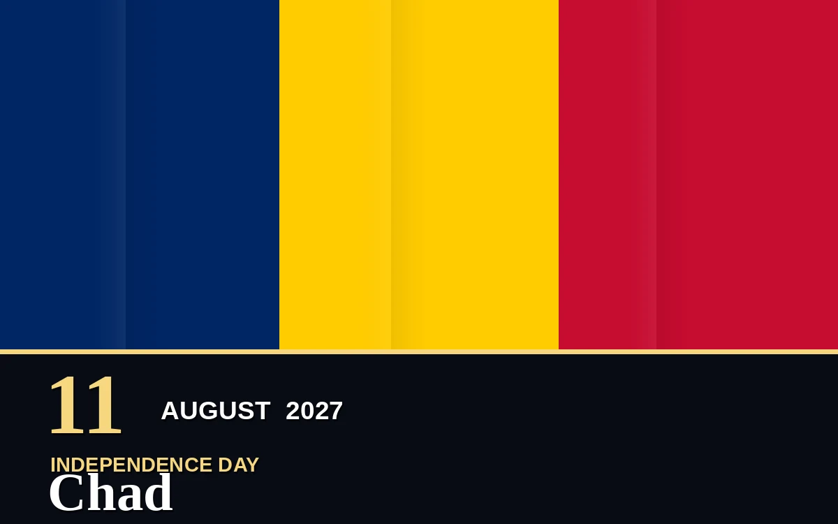 Original Chad Independence Day poster for Wednesday, 11 August 2027 in N'Djamena