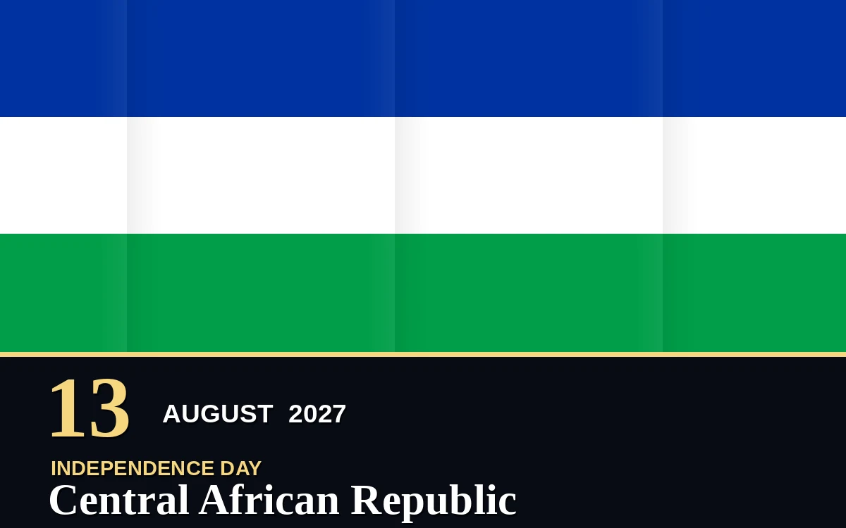 Original Central African Republic Independence Day poster for Friday, 13 August 2027 in Bangui