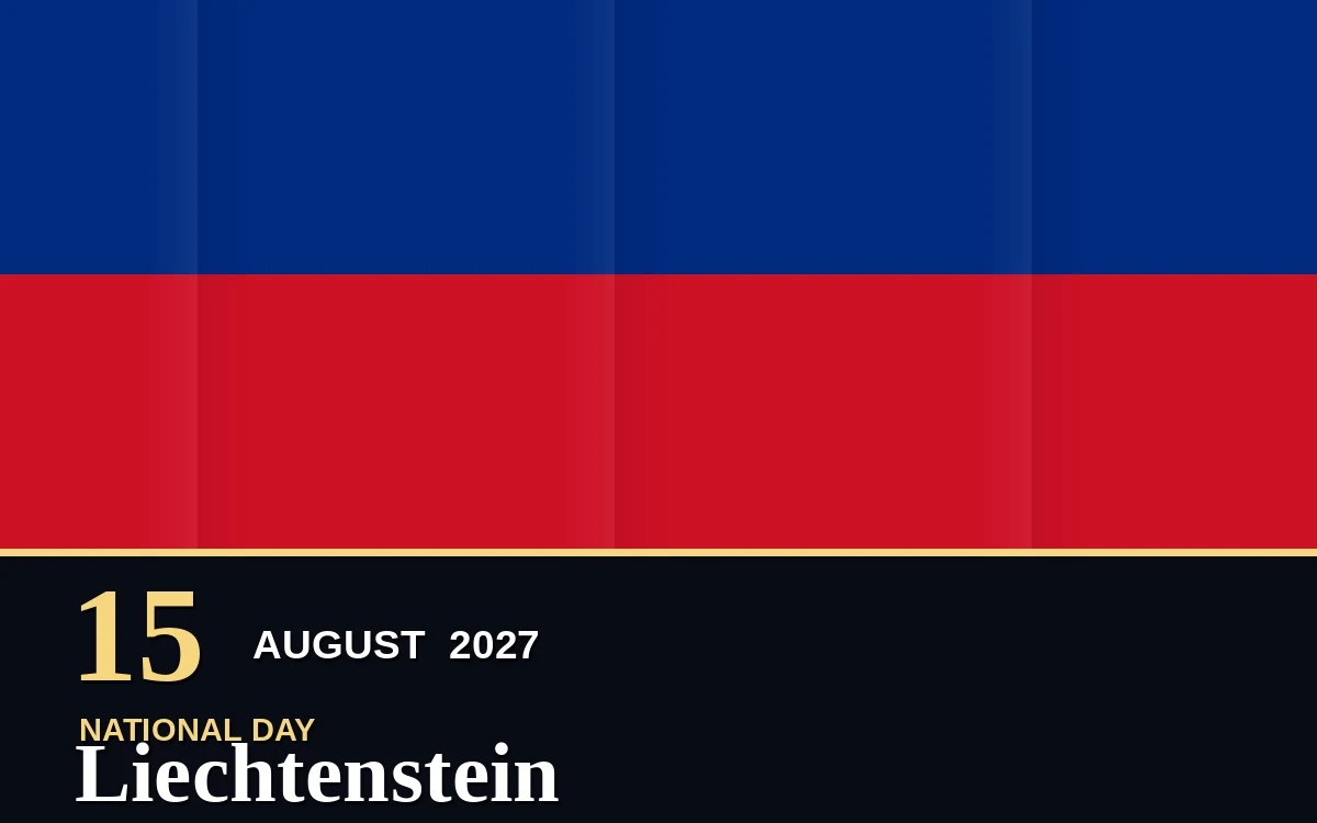 Original Liechtenstein National Day poster for Sunday, 15 August 2027 in Vaduz