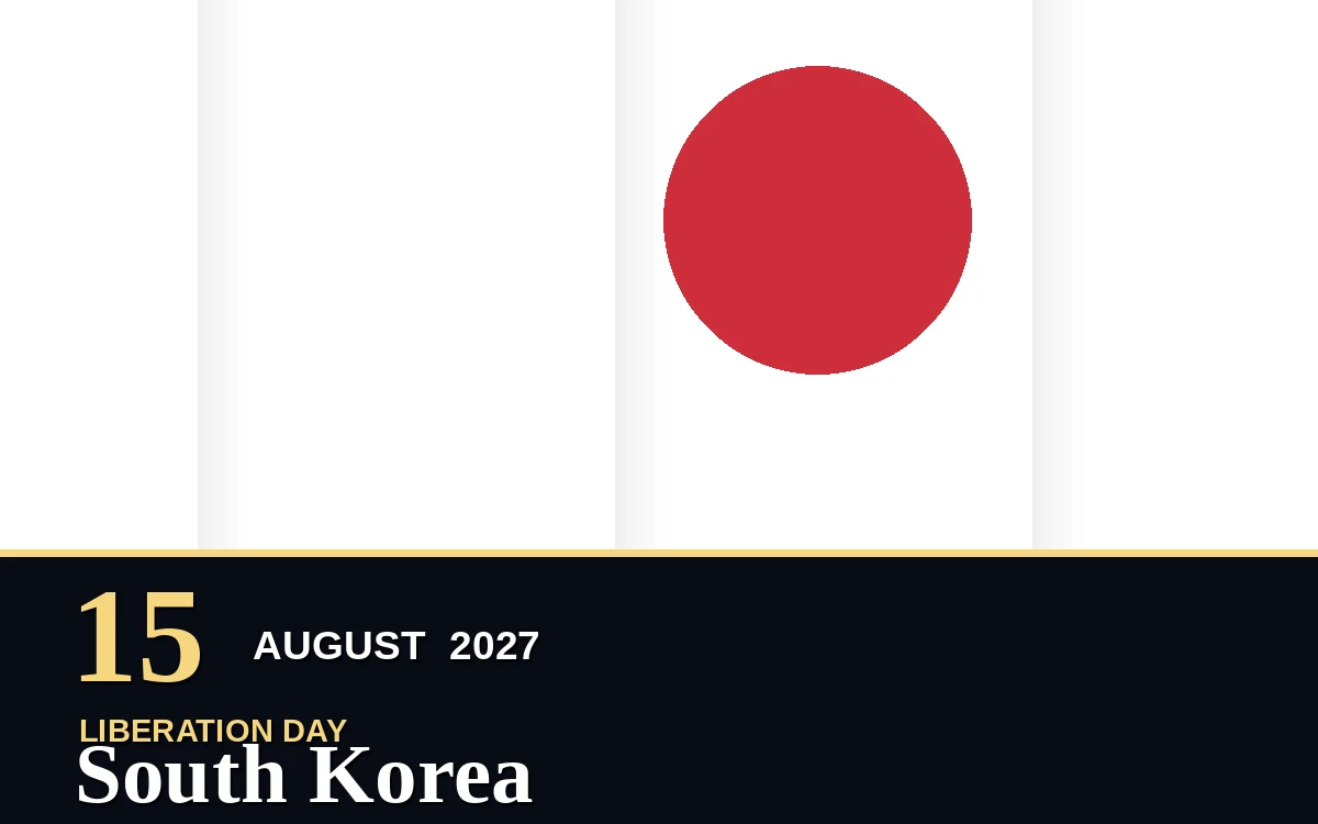 Original South Korea Liberation Day poster for Sunday, 15 August 2027 in Seoul