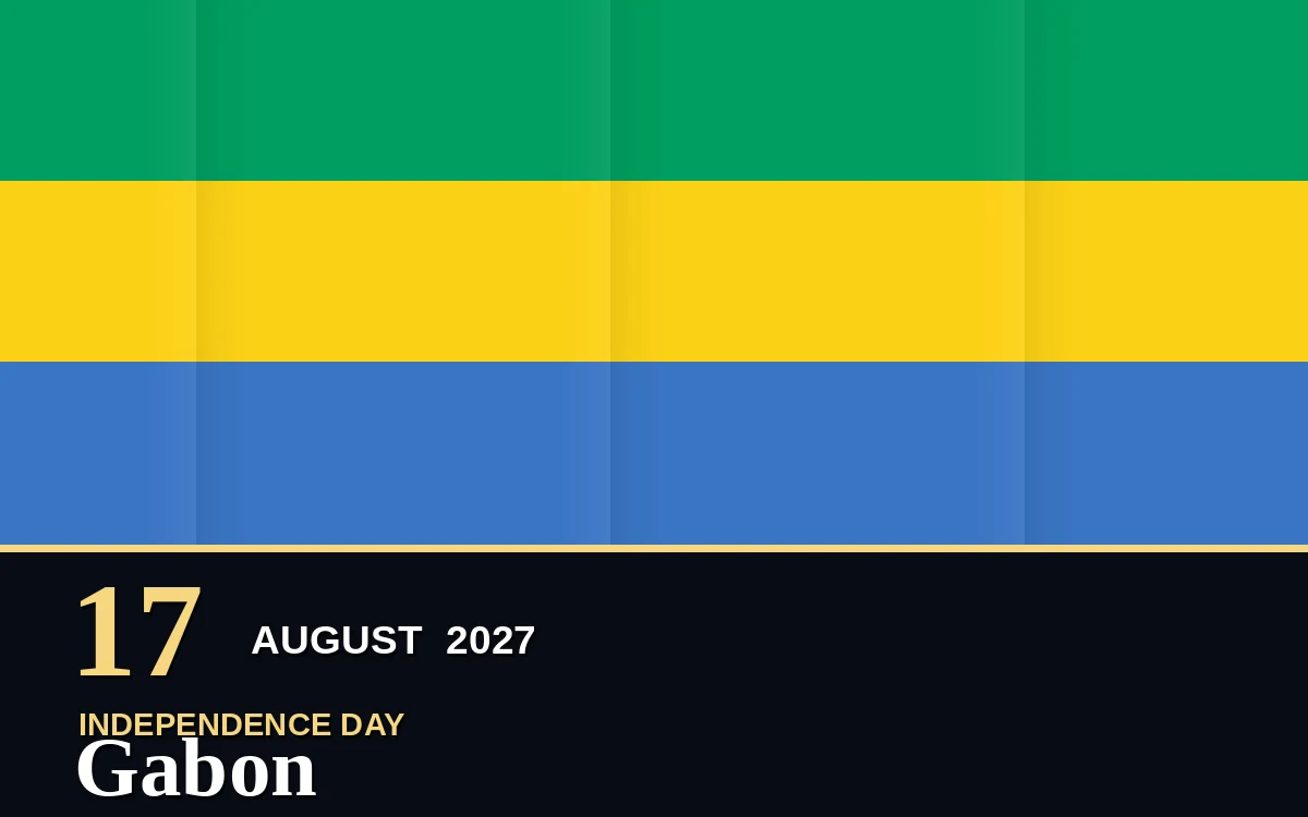 Original Gabon Independence Day poster for Tuesday, 17 August 2027 in Libreville