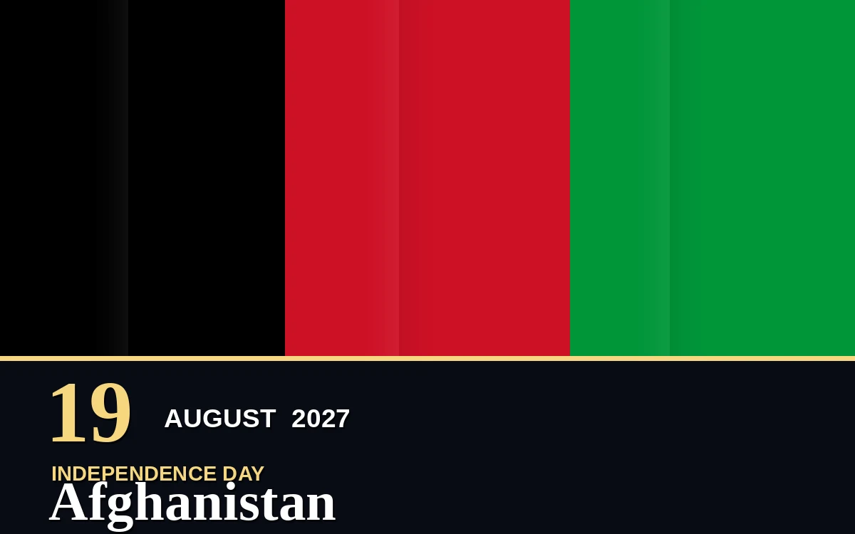 Original Afghanistan Independence Day poster for Thursday, 19 August 2027 in Kabul