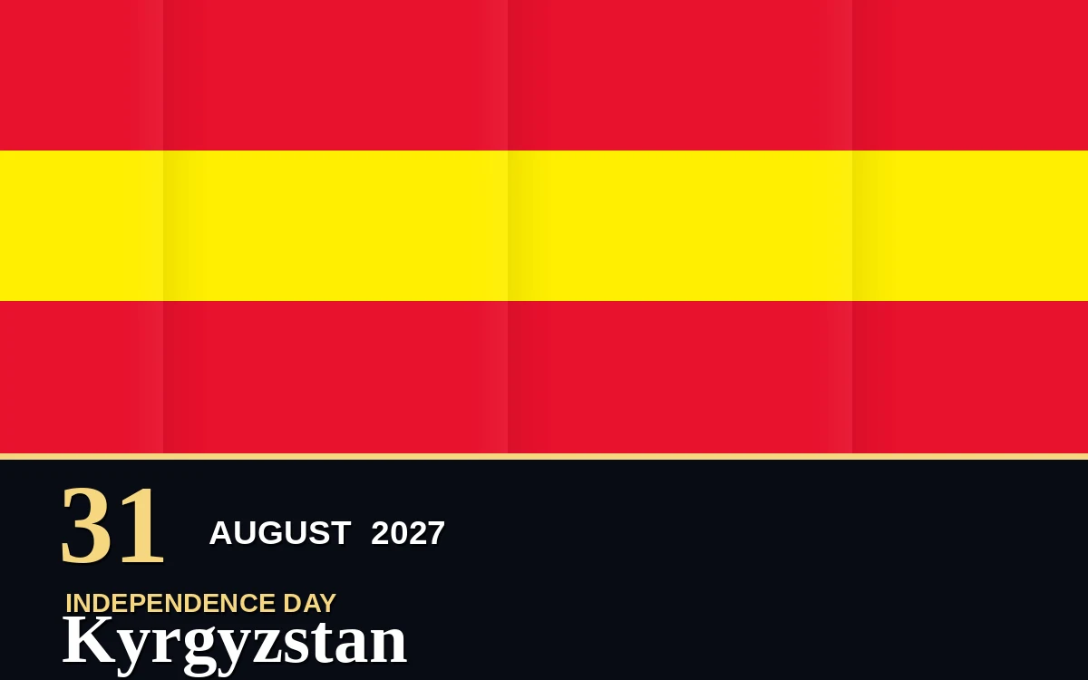 Original Kyrgyzstan Independence Day poster for Tuesday, 31 August 2027 in Bishkek