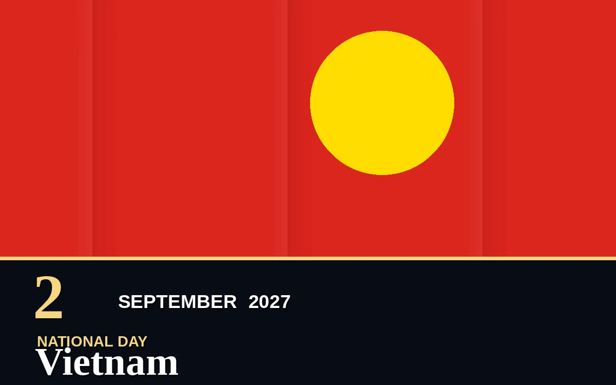Original Vietnam National Day poster for Thursday, 2 September 2027 in Hanoi