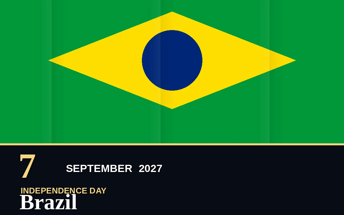 Original Brazil Independence Day poster for Tuesday, 7 September 2027 in Brasilia