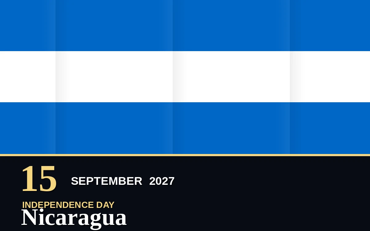 Original Nicaragua Independence Day poster for Wednesday, 15 September 2027 in Managua