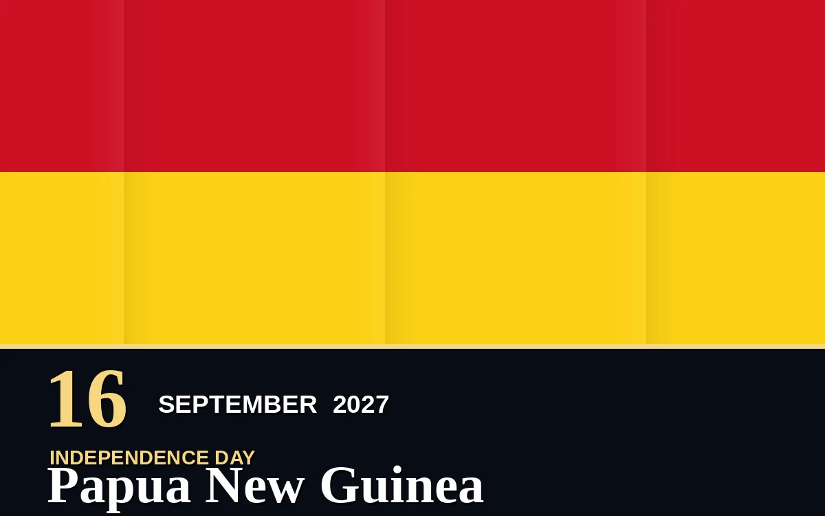 Original Papua New Guinea Independence Day poster for Thursday, 16 September 2027 in Port Moresby