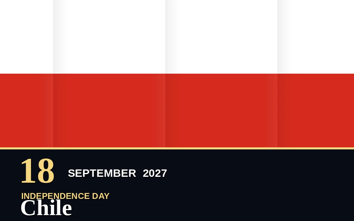Original Chile Independence Day poster for Saturday, 18 September 2027 in Santiago