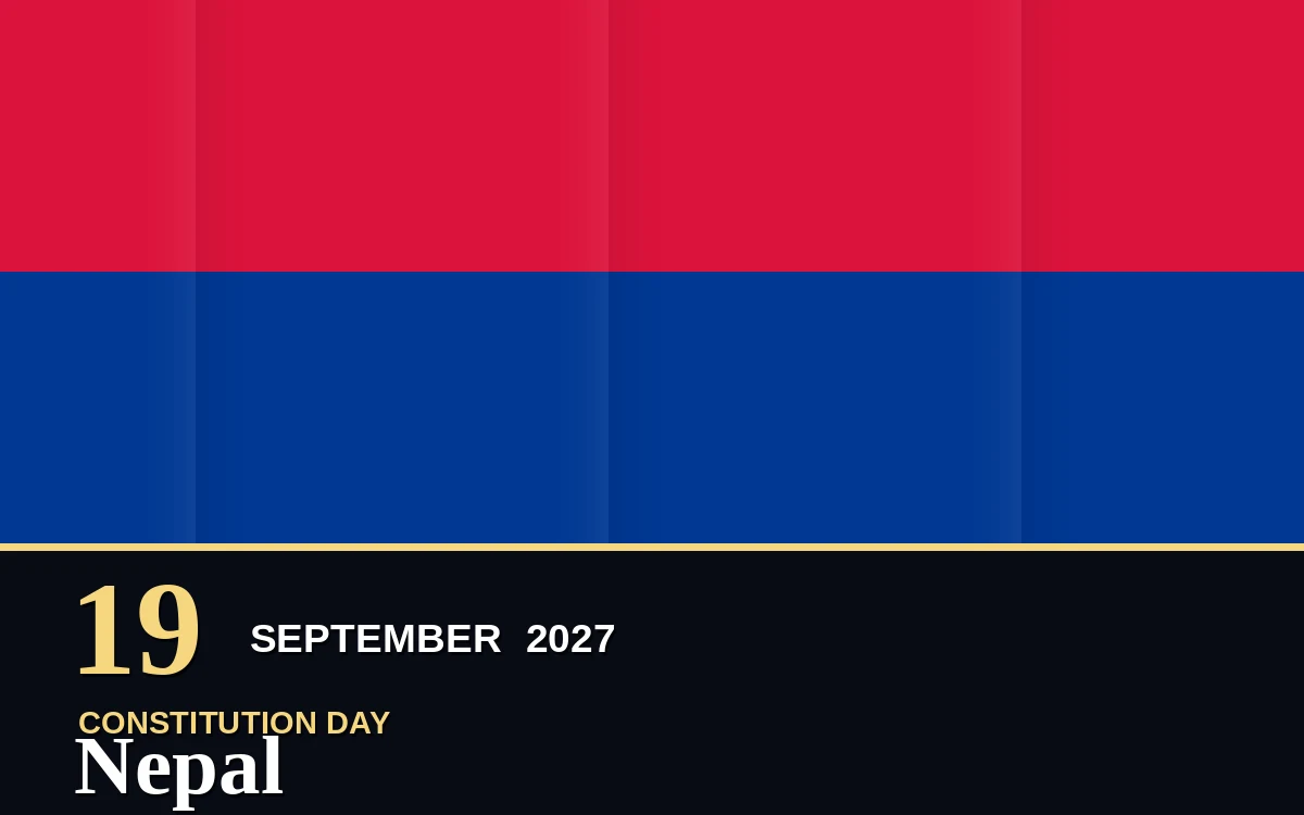 Original Nepal Constitution Day poster for Sunday, 19 September 2027 in Kathmandu
