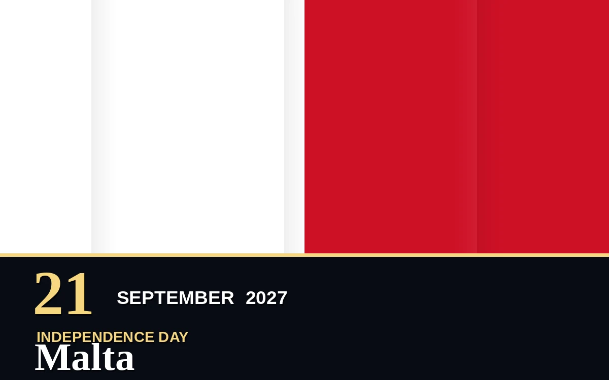 Original Malta Independence Day poster for Tuesday, 21 September 2027 in Valletta