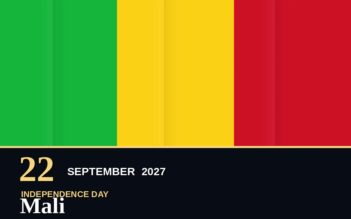 Original Mali Independence Day poster for Wednesday, 22 September 2027 in Bamako