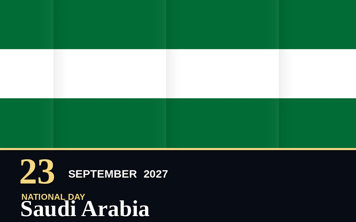 Original Saudi Arabia National Day poster for Thursday, 23 September 2027 in Riyadh