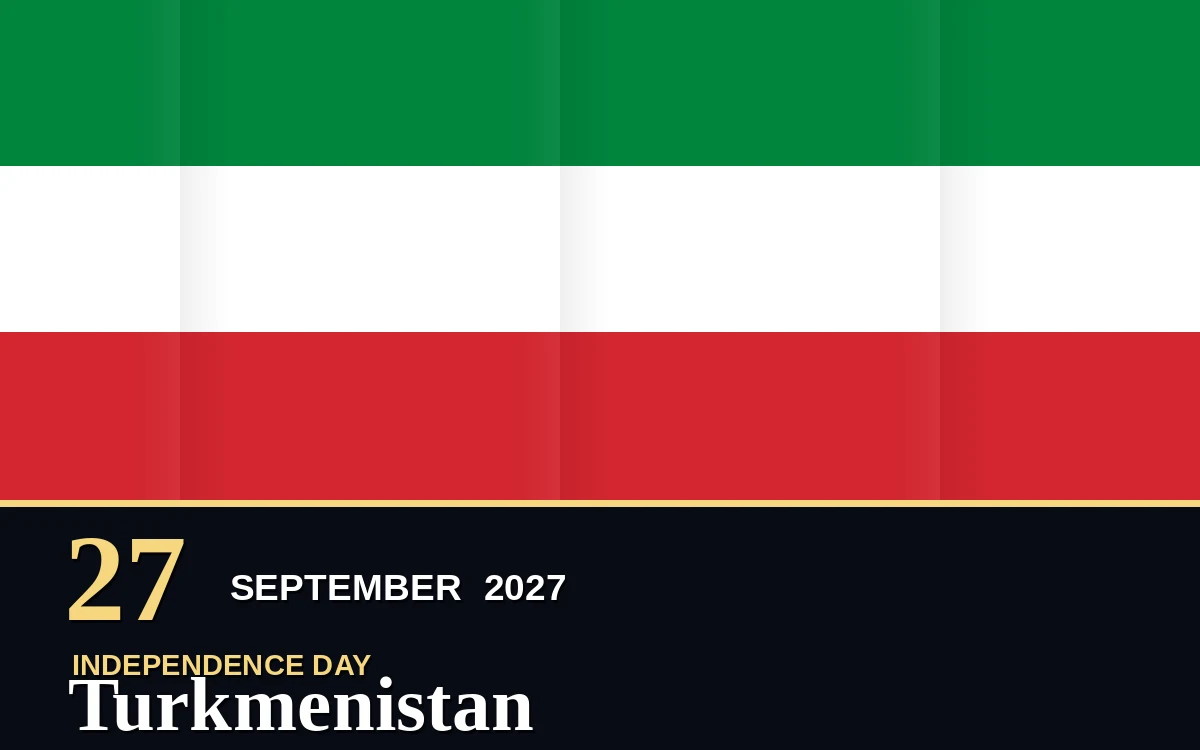 Original Turkmenistan Independence Day poster for Monday, 27 September 2027 in Ashgabat