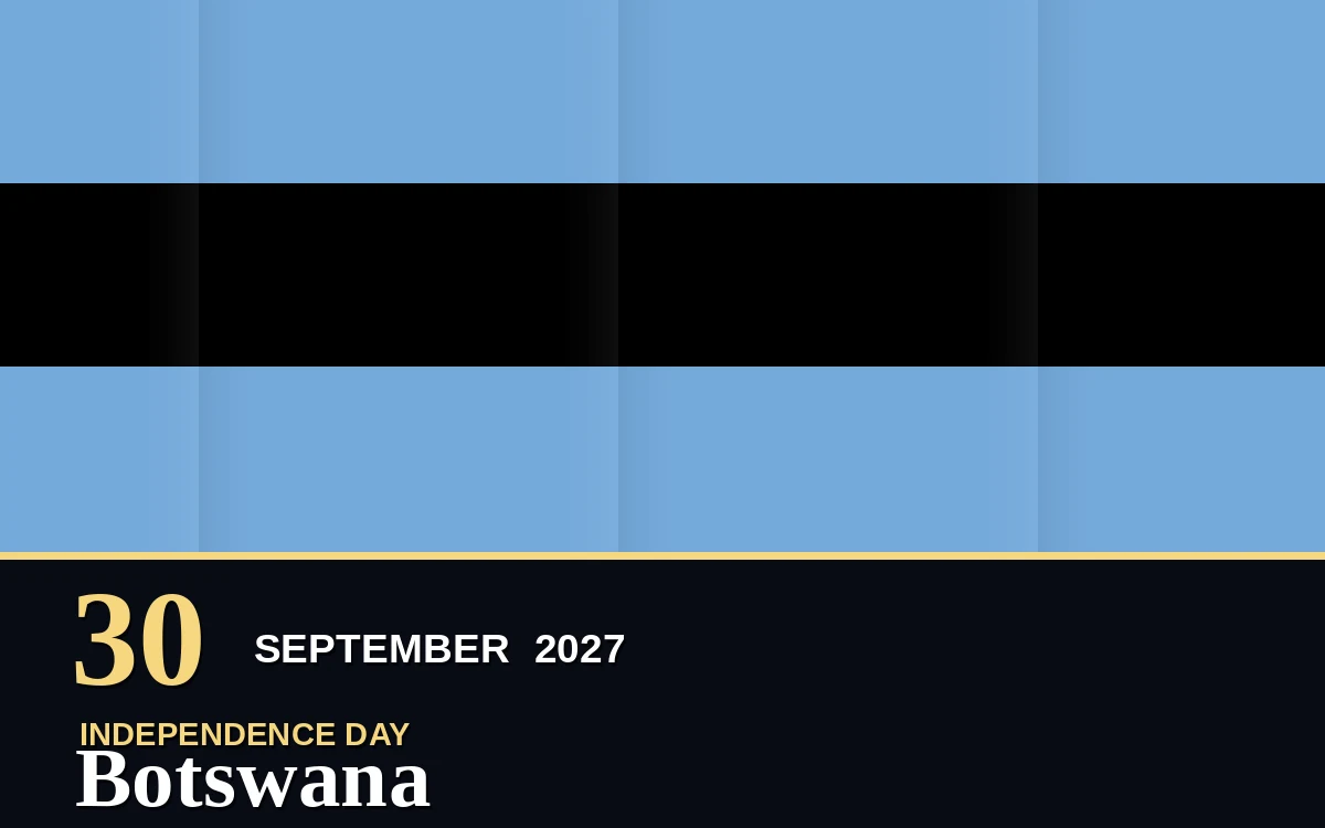Original Botswana Independence Day poster for Thursday, 30 September 2027 in Gaborone