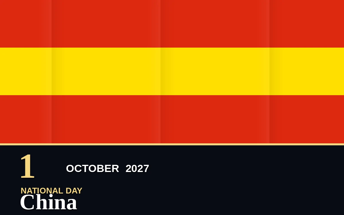 Original China National Day poster for Friday, 1 October 2027 in Beijing