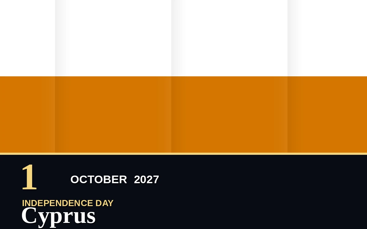 Original Cyprus Independence Day poster for Friday, 1 October 2027 in Nicosia
