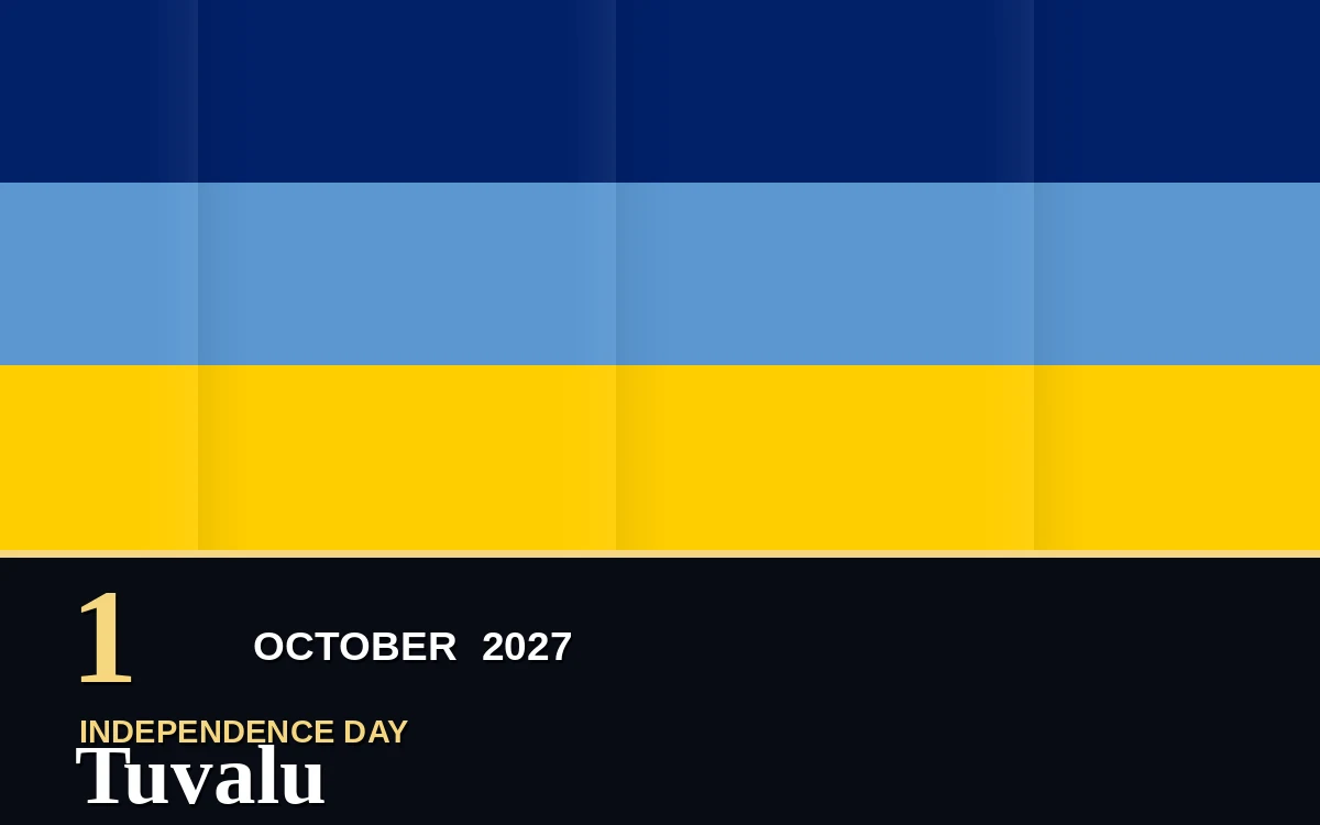 Original Tuvalu Independence Day poster for Friday, 1 October 2027 in Funafuti