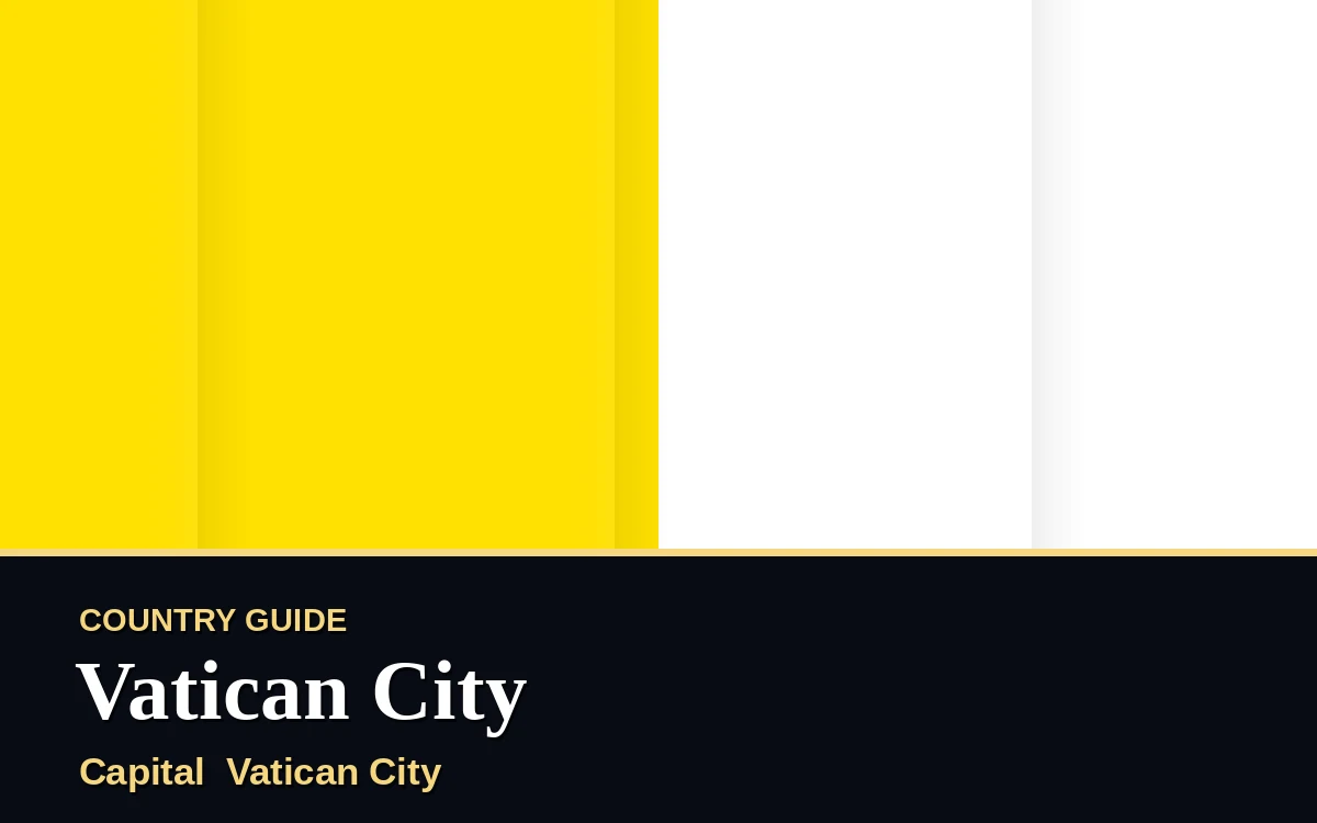 Original Vatican City country guide poster with capital Vatican City, National Day on Thursday, 11 February 2027, colours gold and white